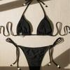 European & American Halter Tie Bikini: Sexy Two-Piece Solid Color Swimsuit for Women