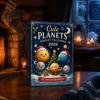 Prezent astronomiczny dla dzieci Kosmiczny Kalendarz Adwentowy 24 szt. Płaski Akrylowy Zestaw Ozdób 2D z Planetami Urocze Kreskówkowe Ozdoby Wzory Gwiazd Boże Narodzenie