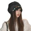 Korean-Style Tie-Dye Beaded Slouchy Beanie for Women - Ethnic Retro Tassel Skull Cap, Early Autumn Wear