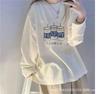 Women's Crew Neck Long Sleeve T-Shirt Loose Milk Silk Printed Top Casual Street Style Autumn Winter Basic Layering Tee