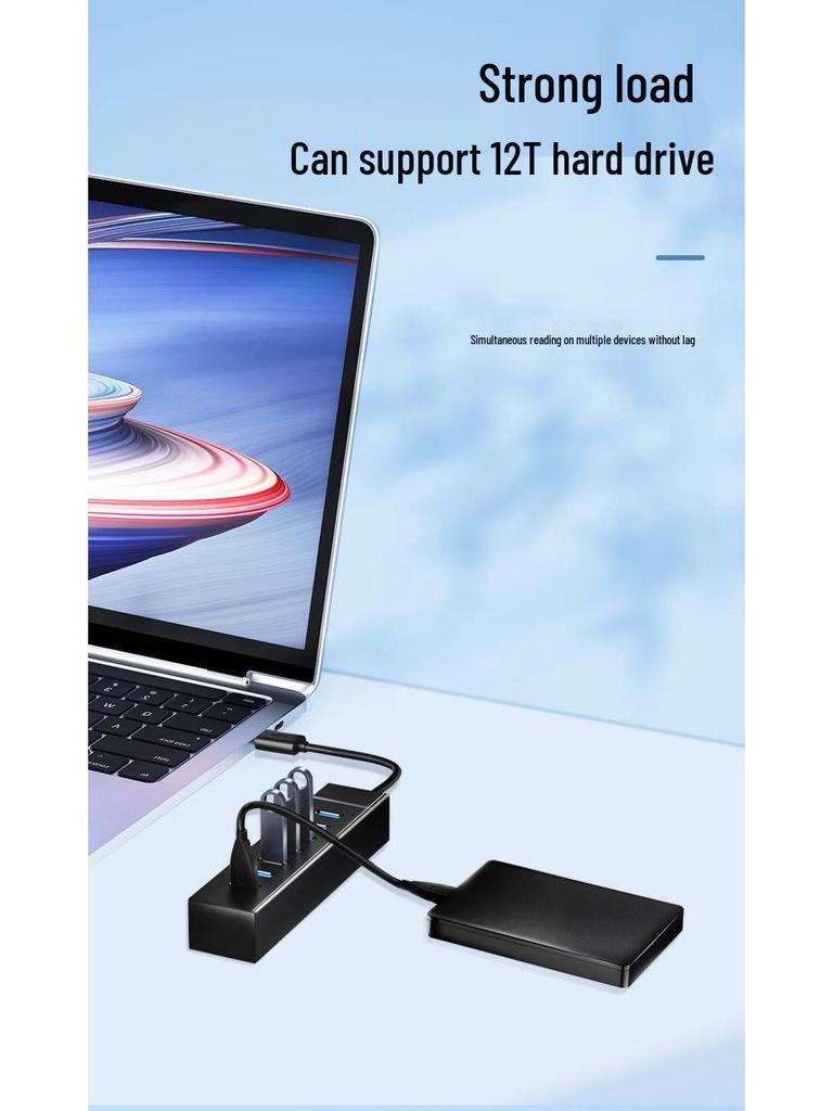 USB 3.0 High-Speed Multi-Port Hub for Laptops & Desktops