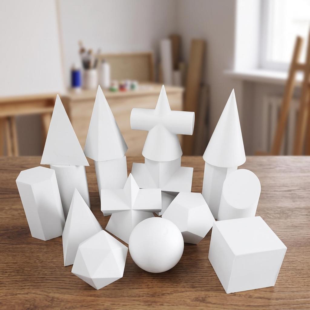 16 Pieces Plaster Study Models Matte Sketch Geometric Model Small for Classroom
