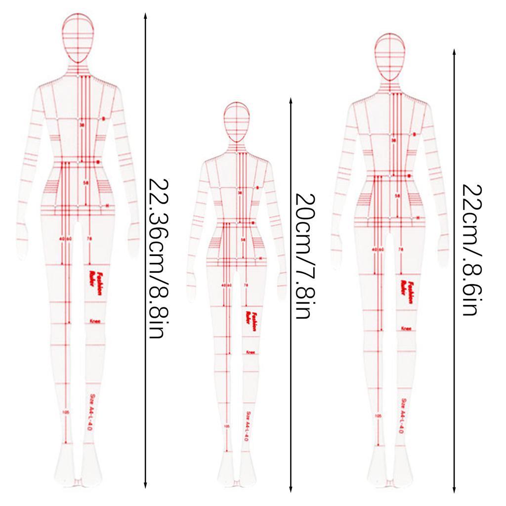 Fashion Drawing Template Ruler Set Humanoid Patterns Design Ruler For Designers