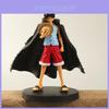 One Piece Luffy Pvc Figure With Black Cloak Anime Collectible Toy For Fans