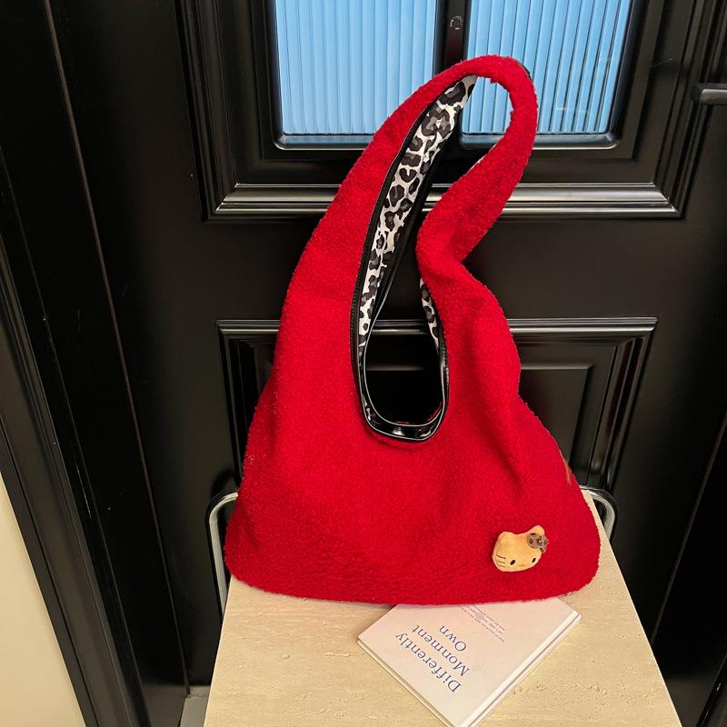 2025 Autumn and Winter New Large-capacity Casual Fashion Messenger Bag Women's Japanese Solid Color Shoulder Bag Niche Tote Bag