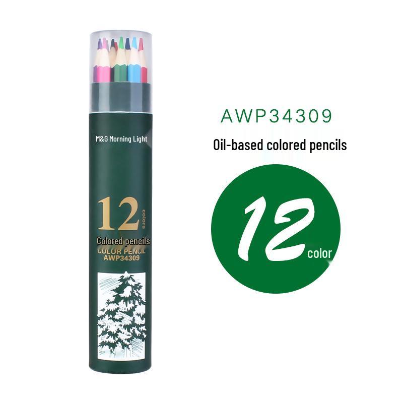 Chen MG 48/24-Color Oil-Based, Water-Soluble Colored Pencils with Watercolor Brush for Beginner Painters