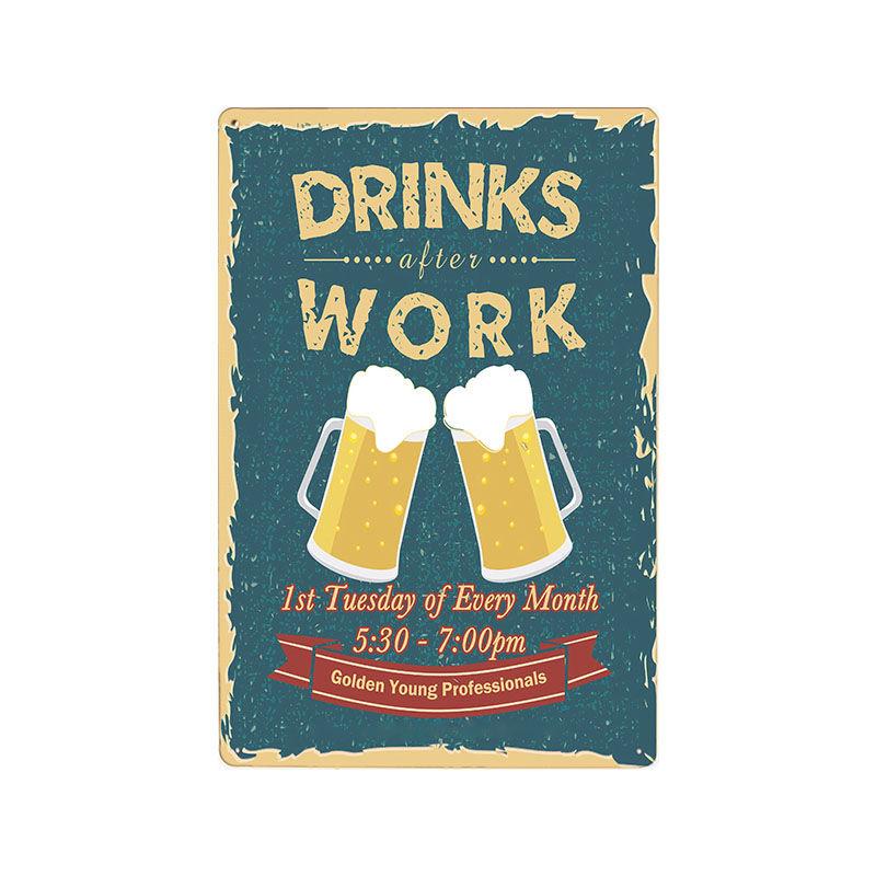 Beer Vintage Metal Tin Sign Chic Home Bar Cafe Poster Wall Decor Art Plaque Pub Tavern Retro Decorative Plates 20*30 CM