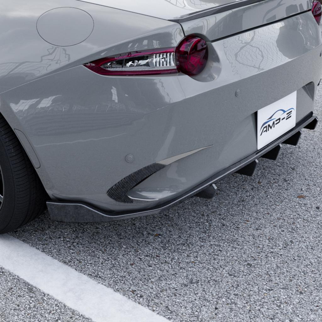 Rear Bumper Side Air Vent Trims Cover For Mazda MX-5 Miata ND 2016-25 Carbon Fiber Look/Gloss Black Boot Spoiler Splitter Canard