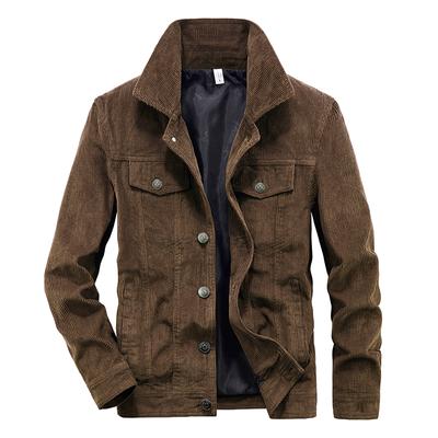 Pánské kabáty Jaro Podzim Pánská manšestrová bunda Slim Fit Vintage styl Pánské ležérní kabáty na zip Dlouhý rukáv Svrchní oblečení