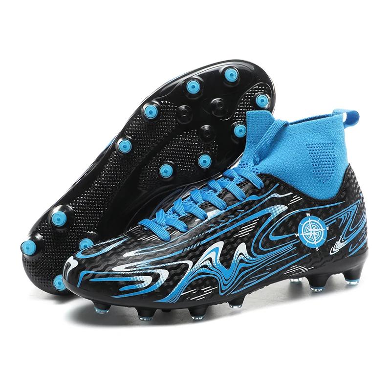 Men Soccer Cleats Outdoor Society Indoor Grass Training Non Slip TF/AG Football Field Boots Comfortable Football Shoes for Kids