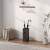 Metal Umbrella Stand, Square Umbrella Holder with 4 Hooks and Removable Drip Tray, Decorative Umbrella Storage Rack for Entryway, Hallway