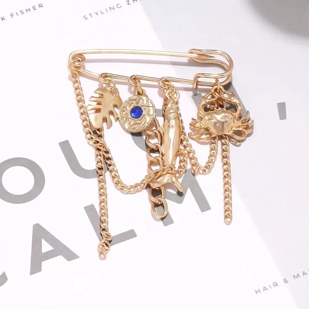 New Multi-Functional Chain Tassel Brooches Adjustable Detachable Beaded Chain Pin Handmade Fixator Trouser Leg Women