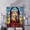 Disney 5D DIY Diamond Painting Decorations Beauty and The Beast Stained Window Theme Artwork Diamond Embroidery and Rhinestone Cross StitchSetHandmade