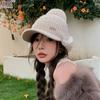 Jiayi Rabbit Fur Hat Autumn And Winter Velvet Warm Knitted Wool Hat Baseball Cap Showing Face For Small Students