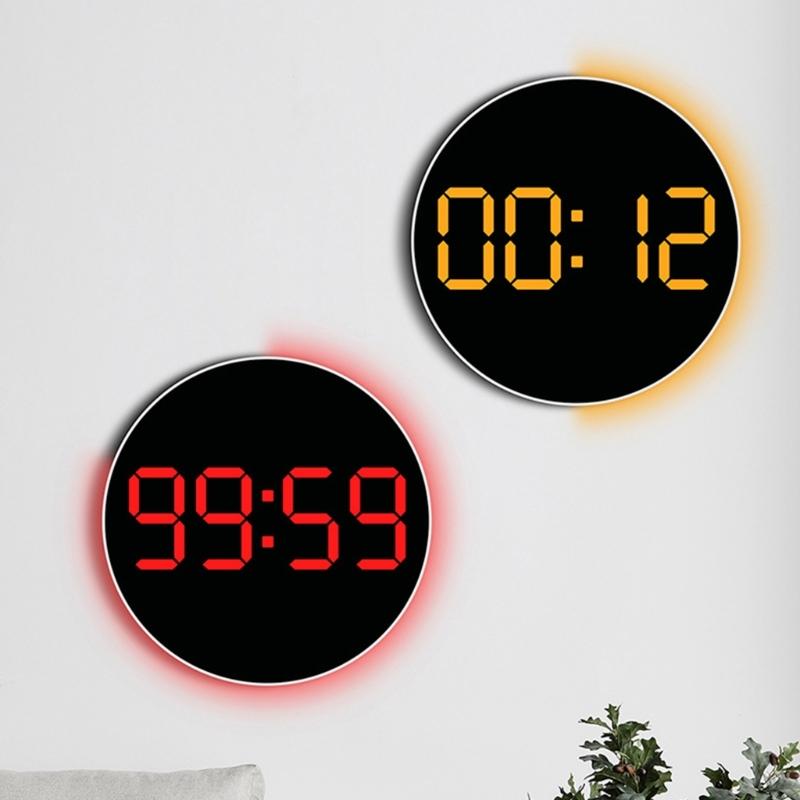 LED Wall Clock With Large Font Temperature Time Function