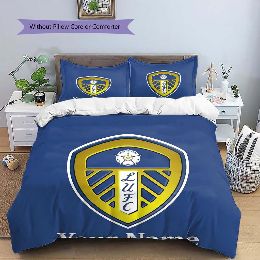 Leeds United Custom Name Pattern Bedding,Quilt Set Quilt Cover Pillowcase Home Birthday Gift(1 * duvet cover + 2 * pillowcase, without core)