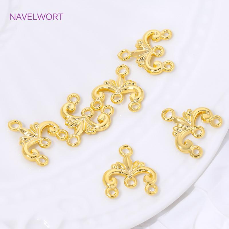 11.7mm*12.2mm 18K Gold Plated Brass Connector Charms,Connectors For Jewelry,Connector For Beads,DIY Earring Making Findings
