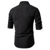 New Spring Men's Fashion Printed Long Sleeve Shirt Casual Versatile Daily Wear Top