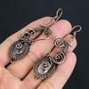 White Topaz 999 Copper Wire Wrapped Earrings, Handmade Gemstone Jewelry Earrings For Memorial Day