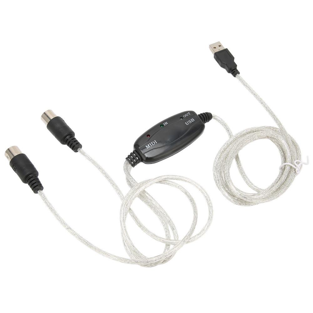 2 in 1 USB to MIDI Cable No Driver Needed MIDI Cord Adapter for Windows Computer