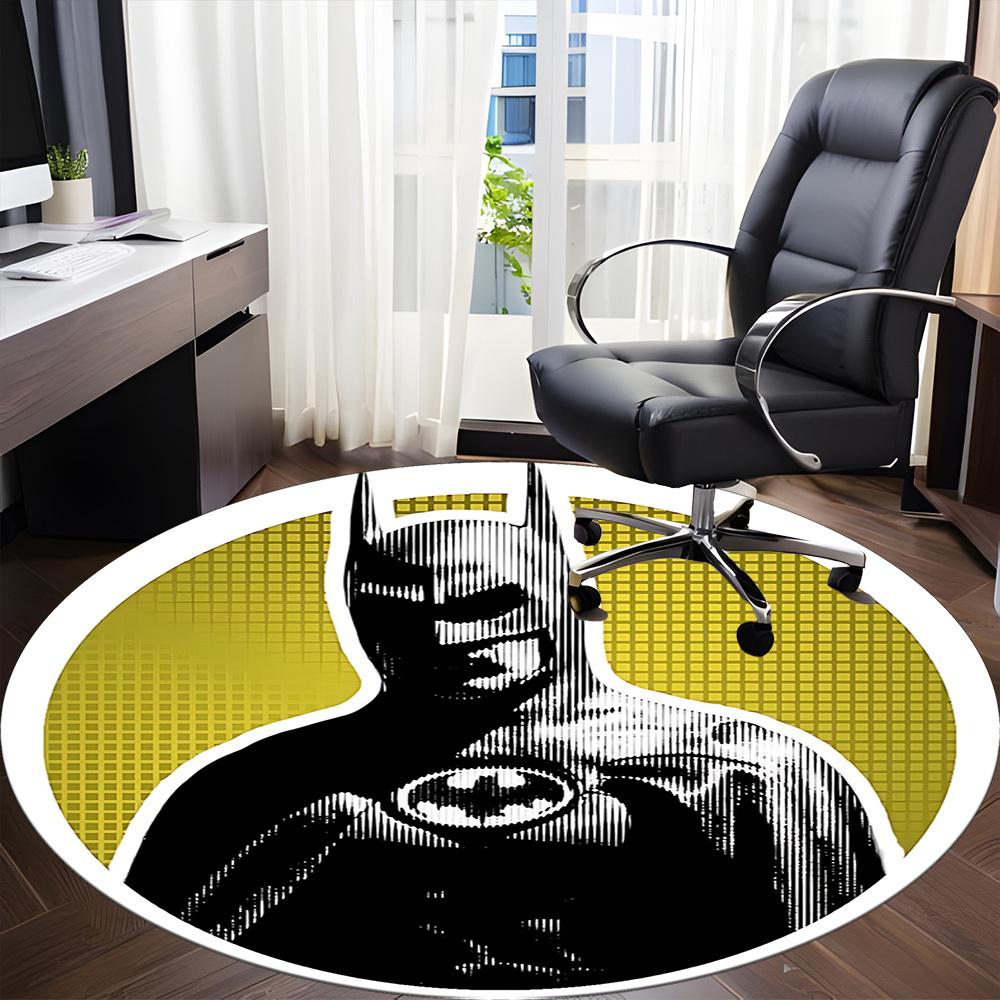 1pc Batman Office Round Area Rug, Under Office Chairs Bedroom Living Room Home Decor, Room Deco, Available in Various Sizes