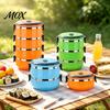 Leak Proof Meal Prep Stackable Insulated Lunch Box with Handle, Stainless Steel Interior Easy Cleaning Outdoor Picnic Food Container Design,