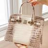 La borsa da donna Yijinyuan ha solo trent'anni. Stessa Borsa. Borsa a Mano in Vera Pelle con Fantasia Coccodrillo a Gradiente Platino 2021. Pendolare.