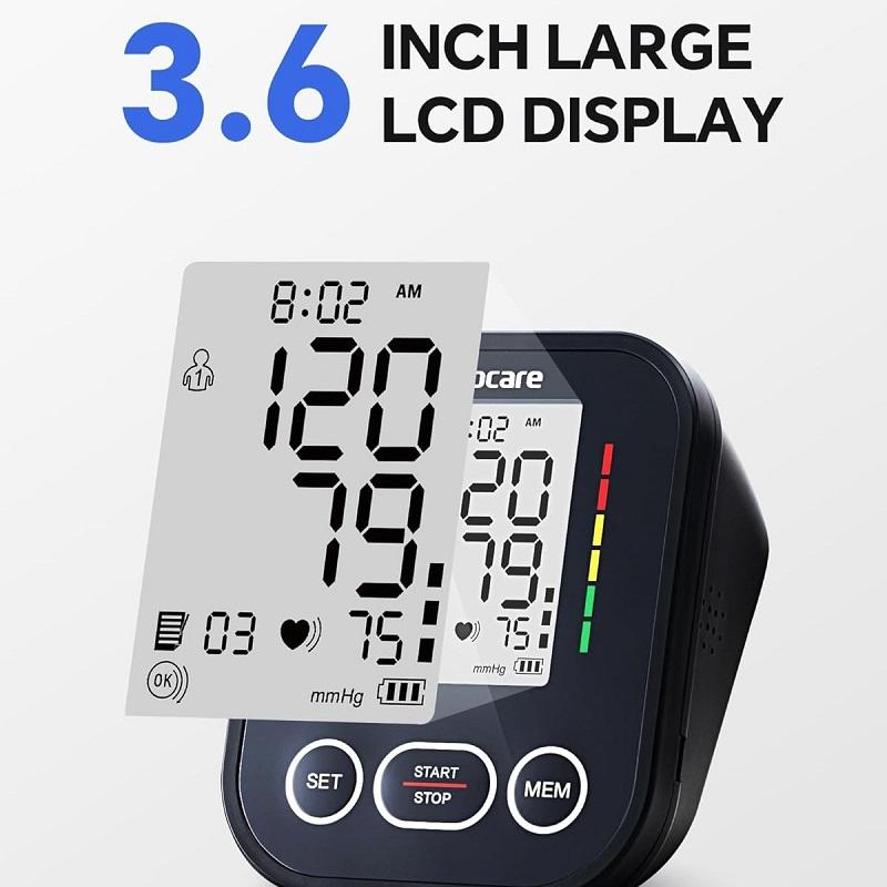 Sinocare Automatic Upper Arm Blood Pressure Machine BP Machine 22-42CM Cuffs with Pulse Rate Monitoring