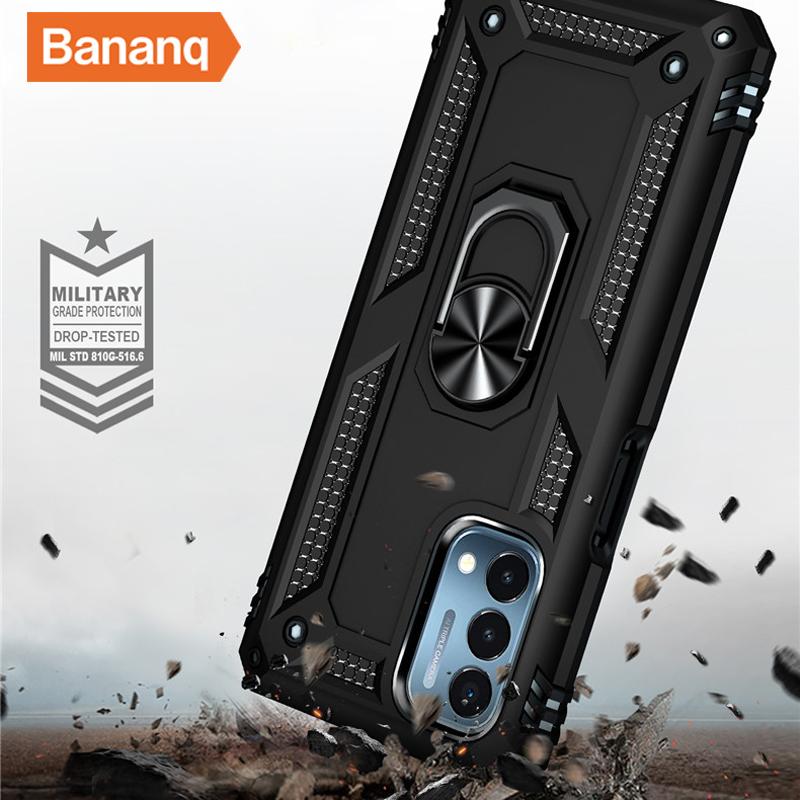 Peaktop Stoßfestes Armor Metallringständer Cover für One Plus 9 7 Pro Magnetische Autohalterung Handyhülle für One Plus Nord N200 5G