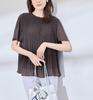 ROPE PICNIC Pleated Blouse with Dark Brown Women's Cups, (20)
