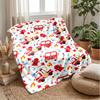 Fire Truck Pattern Theme blanket Lightweight Warm Flannel Blanket Decorative Throw Blanket for Home Decoration