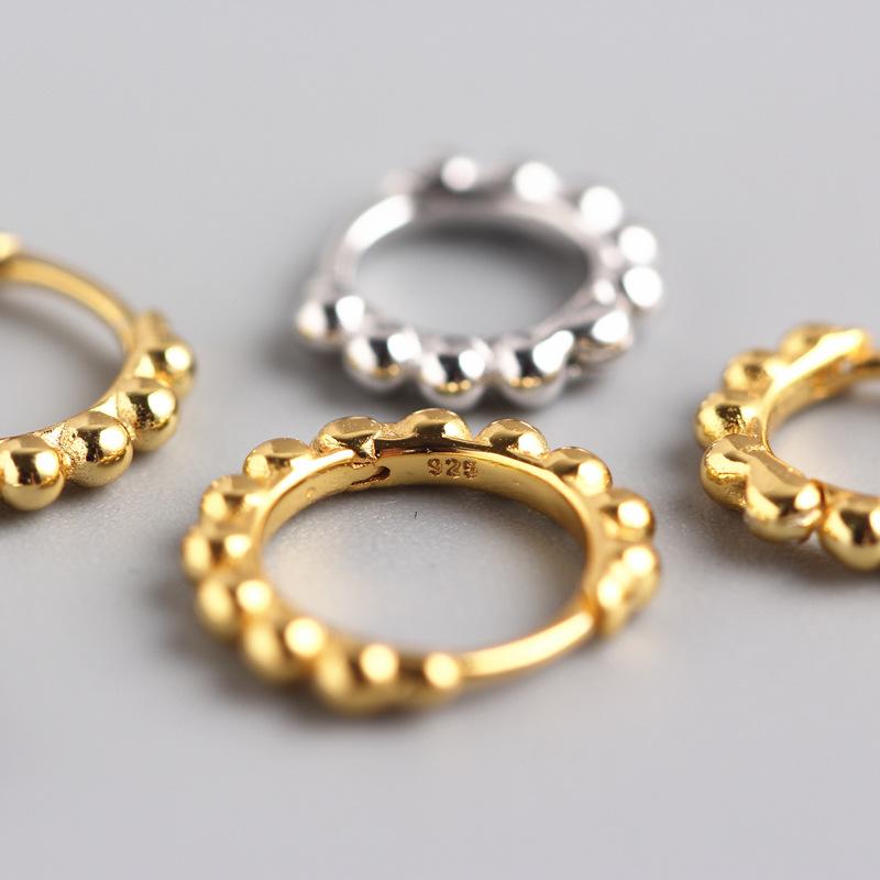 Price Silver Geometric Silver Bead Ring Fashionable Earrings for Women 18k Gold-plated Boutique Jewelry Gifts Trendy