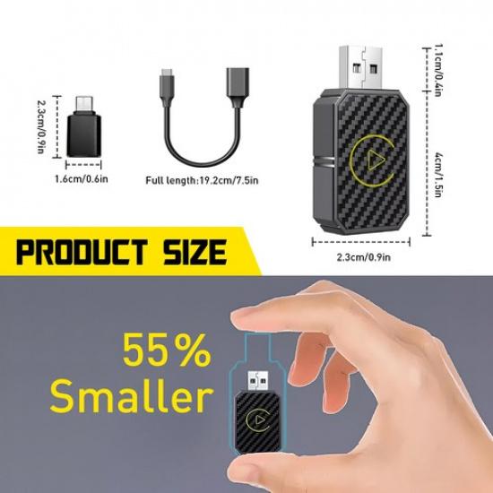 Auto Car Play Wireless Adapter CarPlay Wireless Adapter For IPhone IOS- Android