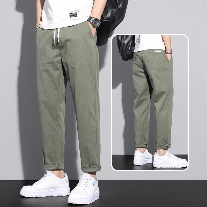 Pants Men's New Summer Thin Straight Pants Teen Versatile Loose Nine-point Casual Pants Men's Pants