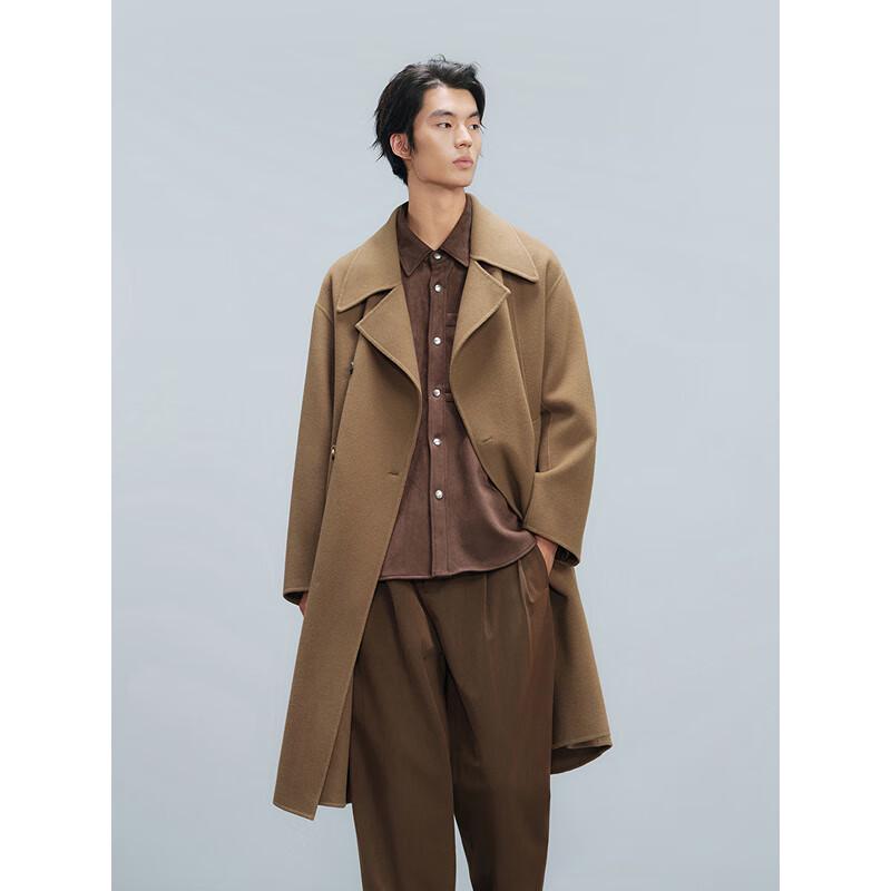 GXG Men's Double-Breasted Long Overcoat