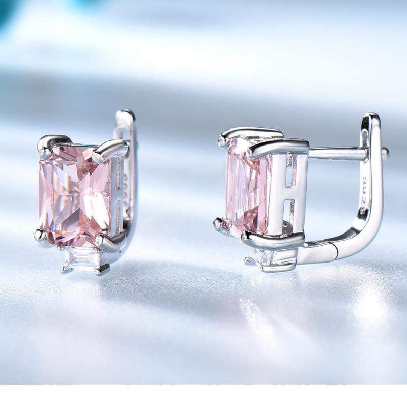 Gica Gema Jewelry S925 Sterling Silver Square Geometry STemperament Stud Earrings For Women Fine High Grade Jewelry Gift To Valentine's