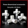 1Pc PVC Pipe Connectors Inside Diameter 20/25/32mm Elbow Tee 4 5 6 Ways Fittings Water Supply Pipe Fittings Equal Connectors