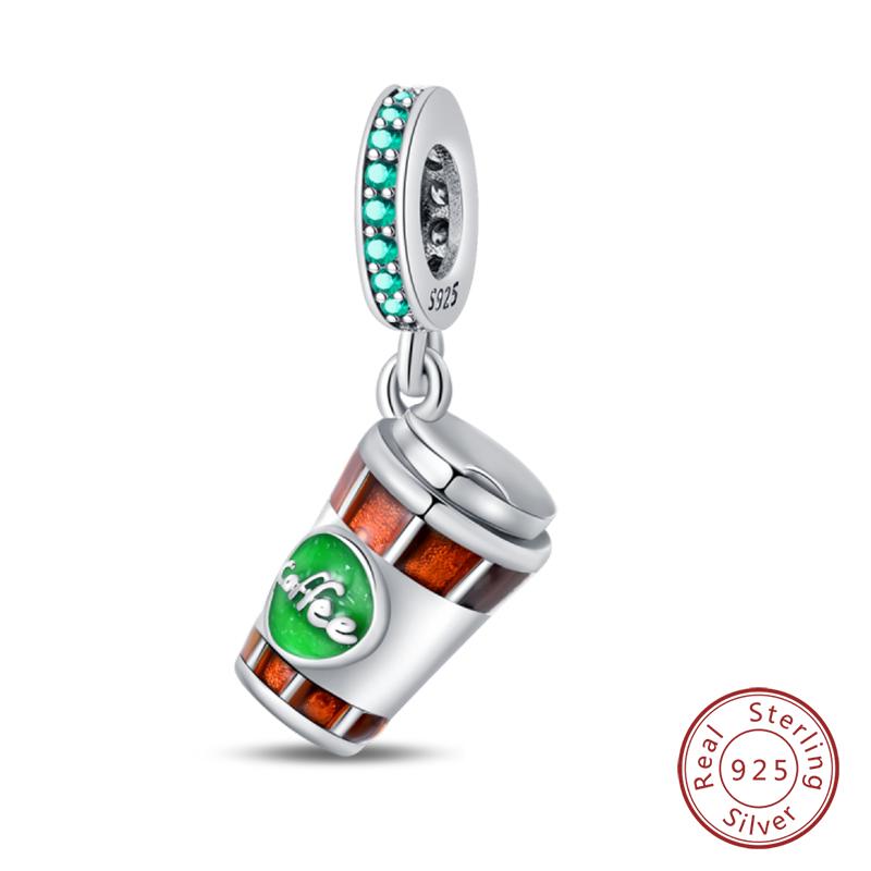 Copper Little Bear Soft Candy Coffee Strawberry Cake Afternoon Tea Charms Beads Fit Qikaola Bracelets Diy Jewelry