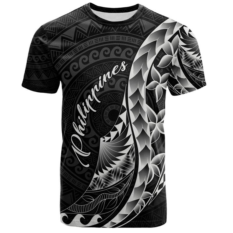 Harajuku 3D Philippinisches Nationalwappen Aufdruck T-Shirt Philippinen Maori Stammesstile Grafik-T-Shirts Mode-T-Shirts Kleidung
