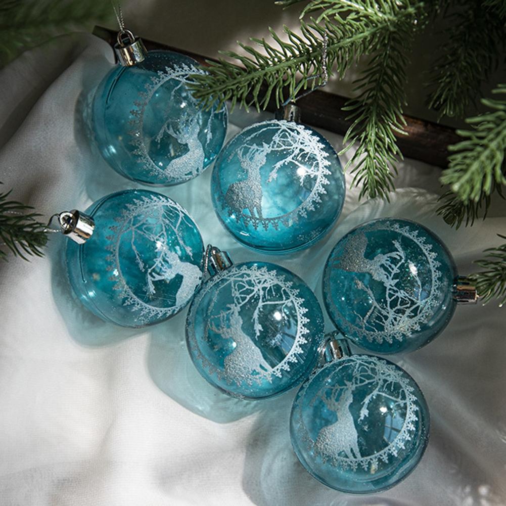 6Pcs/box Christmas Ball Acrylic Hanging Decor Home Garden
