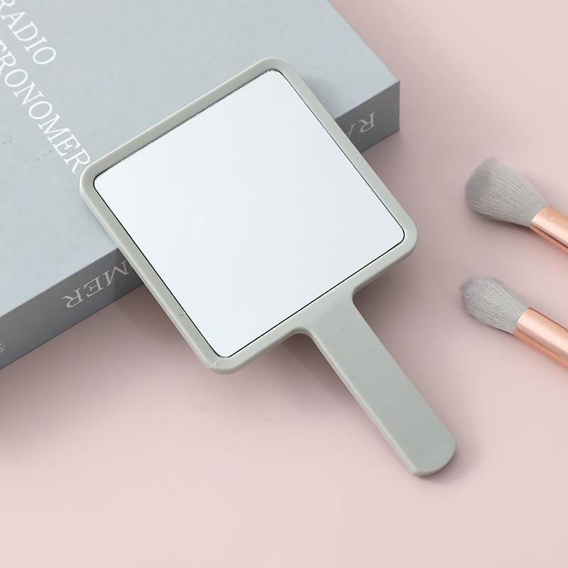 Portable Handheld Square Makeup Mirror with Salon-Quality Handle and Logo
