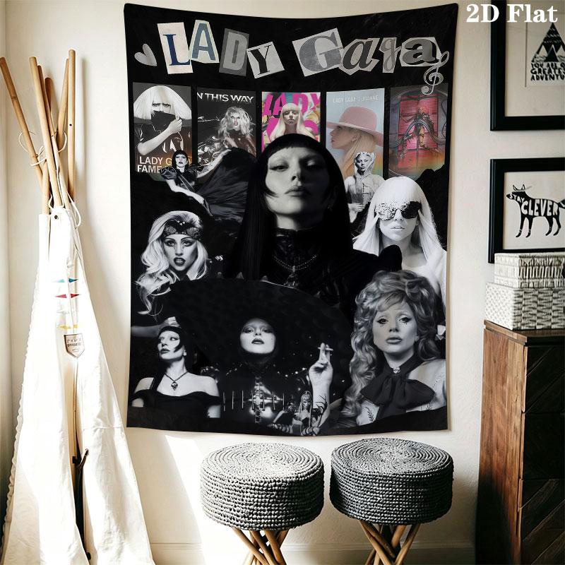 Lady Gaga poster Wall Hanging Printed Fabric Blanket Decorative Tapestries for Bedroom Living Room Home Decor