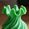 3D Printed Plant Holder Spiral Wave Vase, Minimalist Flower Holder, Decorative Vase for Fresh Style Pot or Dried Flowers, Artistic Desktop Ornament