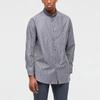 Uniqlo Jil Sander Collaboration Striped Loose Stand-Collar Shirt Men Shirts Dark-Blue 440464-68