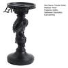 Decorative Candle Holder Gothic Pillar Holder Resin Raven Skull Candlestick Halloween Table Decoration Indoor Tealight Stand for Tabletop Holiday
