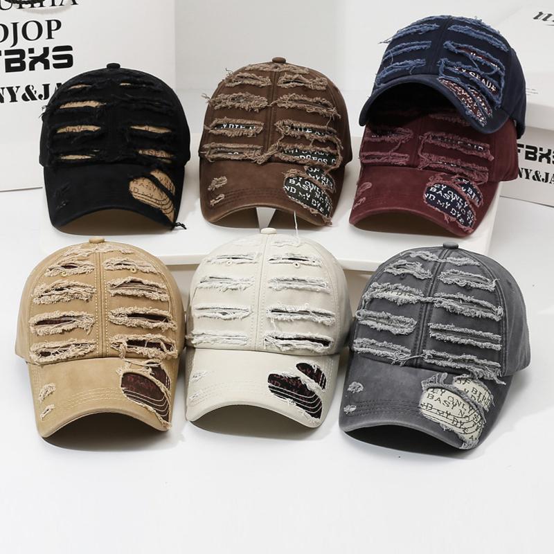 Holes Baseball Cap Men's Sunshade Cap Outdoor Sunscreen Cap