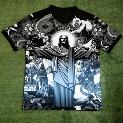 Camiseta de Verano Divertida de JESÚS Estilo Europeo Estampada para Hombre Camisetas Casuales de Verano para Hombre Manga Corta Top Pullover Ropa para Mujer