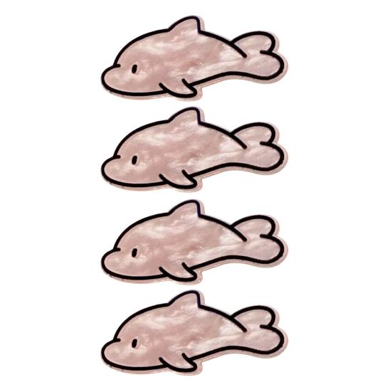 4Pcs Girl Hairpin Macaron Color Ocean Fish Shape Acrylic Hair Clips Smooth Rounded Edges Daily Styling Hair Accessory