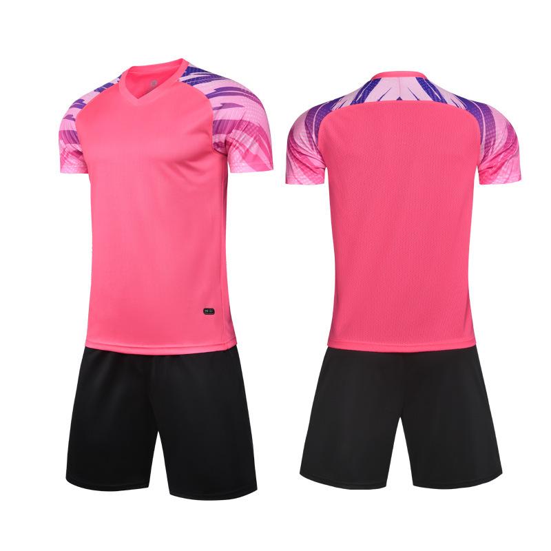 Football Uniform Collection Quick-drying and Breathable Childrens Short-sleeved Game Training Uniform Team Uniform Adult Bare Jersey with Prin