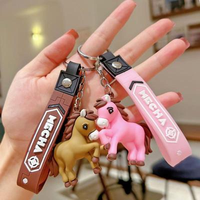 Creative Pony Keychain Cute Cartoon Zodiac Horse Year Lucky Pendant Backpack Hanging Decoration Accessories Gifts